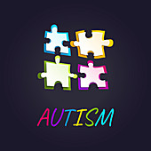 Autism awareness puzzle, conceptual illustration