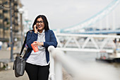 Businesswoman talking on smart phone