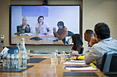 Business people video conferencing