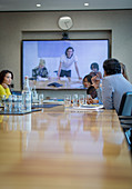 Business people video conferencing meeting