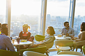 Business people meeting cafeteria