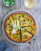 Chicory quiche with fresh herbs