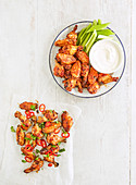 Mango and lime wings, Chilli-maple chicken wings