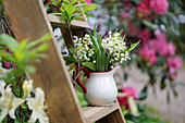 Scented bouquet of lily-of-the-valley and tulips