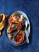 Crispy sage and garlic pork chops