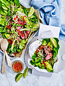 Ginger beef and quinoa salad 'to go'