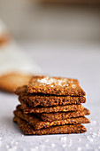 Homemade crackers without flour, made from almond
