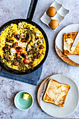 Feta and za’atar omelette
