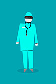 Doctor wearing personal protective equipment, illustration