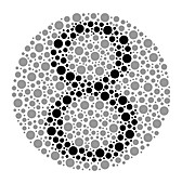 Colour blindness test chart, illustration