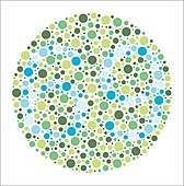 Colour blindness test chart, illustration