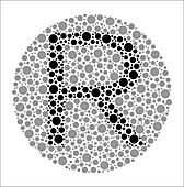 Colour blindness test chart, illustration