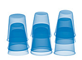 Stacked plastic cups, X-ray