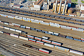 Rail yard, Michigan, USA