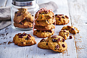 Pumpkin cookies with cranberries and nuts