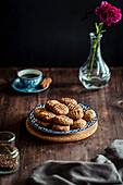Vegan peanut butter cookies with flax seeds