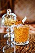 A Christmas cocktail – 'Santa's Favourite' made with rum, ginger ale and herb liqueur