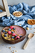 Breakfast bowl with berries and yogurt