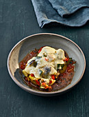 Quick ratatouille with raclette cheese