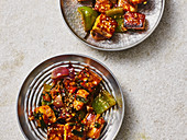 Spicy chilli paneer (India)