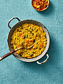Indian millet and lentil stew with vegetables