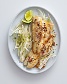 Spiced bass with a fennel salad