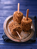 Crispy cheese croquettes on a stick