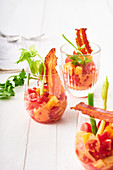 Bloody Mary salads with bacon