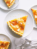 Apricot tart with frangipane filling