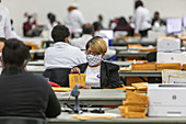 Pre-election ballot sorting, Detroit, USA