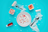 Pills and drug abuse, conceptual image