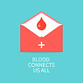 Blood donation, conceptual illustration