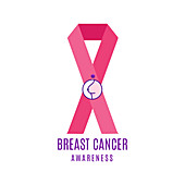 Breast cancer awareness, conceptual illustration