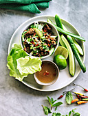 Vegan Thai larb salad