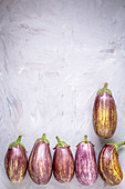Six eggplants