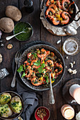 Prawns with lemon and parsley