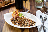 Lentils with bacon