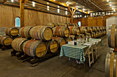 Wine barrels, Cathy Corison Winery, Napa Valley, California, USA