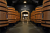 Barrel cellar, Chateau Smith Haut Lafitte, Bordeaux, France
