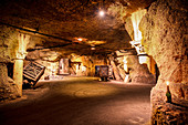Vaulted cellar, Bouvet Ladubay, Saumur, Loire, France