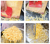 Making spaetzle (a type of noodle)