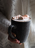 Vegan hot chocolate with marshmallows