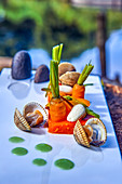 Clams with carrot jelly