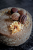 Tiramisu cake with macaroons