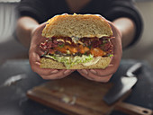 A stuffed jalapeno burger