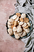 Christmas coconut cookies with coconut flakes