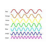 Wavelengths of coloured light, illustration