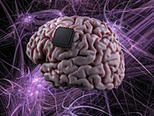Computer-assisted brain, illustration
