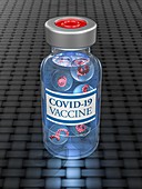 Coronavirus vaccine phial, illustration