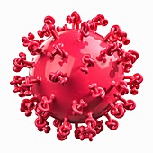 Neutralized virus capsid, illustration